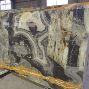 Blue Dusky Onyx Slab , a premium onyx slab sourced from the mineral-rich quarries of northwestern Iran
